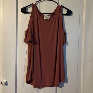 Lavender Field Burnt Orange Off-The-Shoulder Top